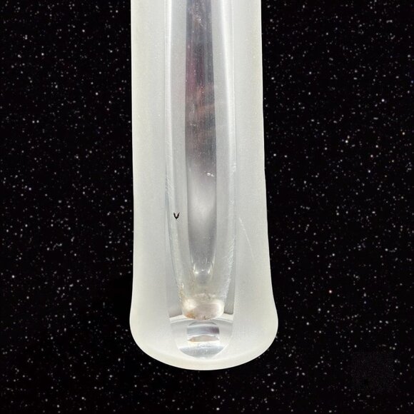 Vintage Polish Art Glass Vase Large Tall Frosted Clear Glass Signed By Artist - Picture 7 of 13